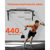 VEVOR Pull Up Bar, Multi-Grip Wall Mounted Pull Ups, 50 in Width Multifunctional Chin Up Training Station, Heavy Duty Steel Upper Body Workout Bars with LAT Pulldown Attachments, 440 lbs, for Home Gym