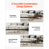 VEVOR Nesting Coffee Table Set of 2, 23.6 in Round Coffee Table, Nesting Tables for Small Place, Vintage End Side Tables Night Stand with Metal Frame, for Living Room, Bedroom, Office (White & Gold)