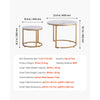VEVOR Nesting Coffee Table Set of 2, 23.6 in Round Coffee Table, Nesting Tables for Small Place, Vintage End Side Tables Night Stand with Metal Frame, for Living Room, Bedroom, Office (White & Gold)