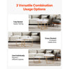 VEVOR Nesting Coffee Table Set of 2, 27.6 in Round Coffee Table, Nesting Tables for Small Place, Vintage End Side Tables Night Stand with Metal Frame, for Living Room, Bedroom, Office (White & Gold)