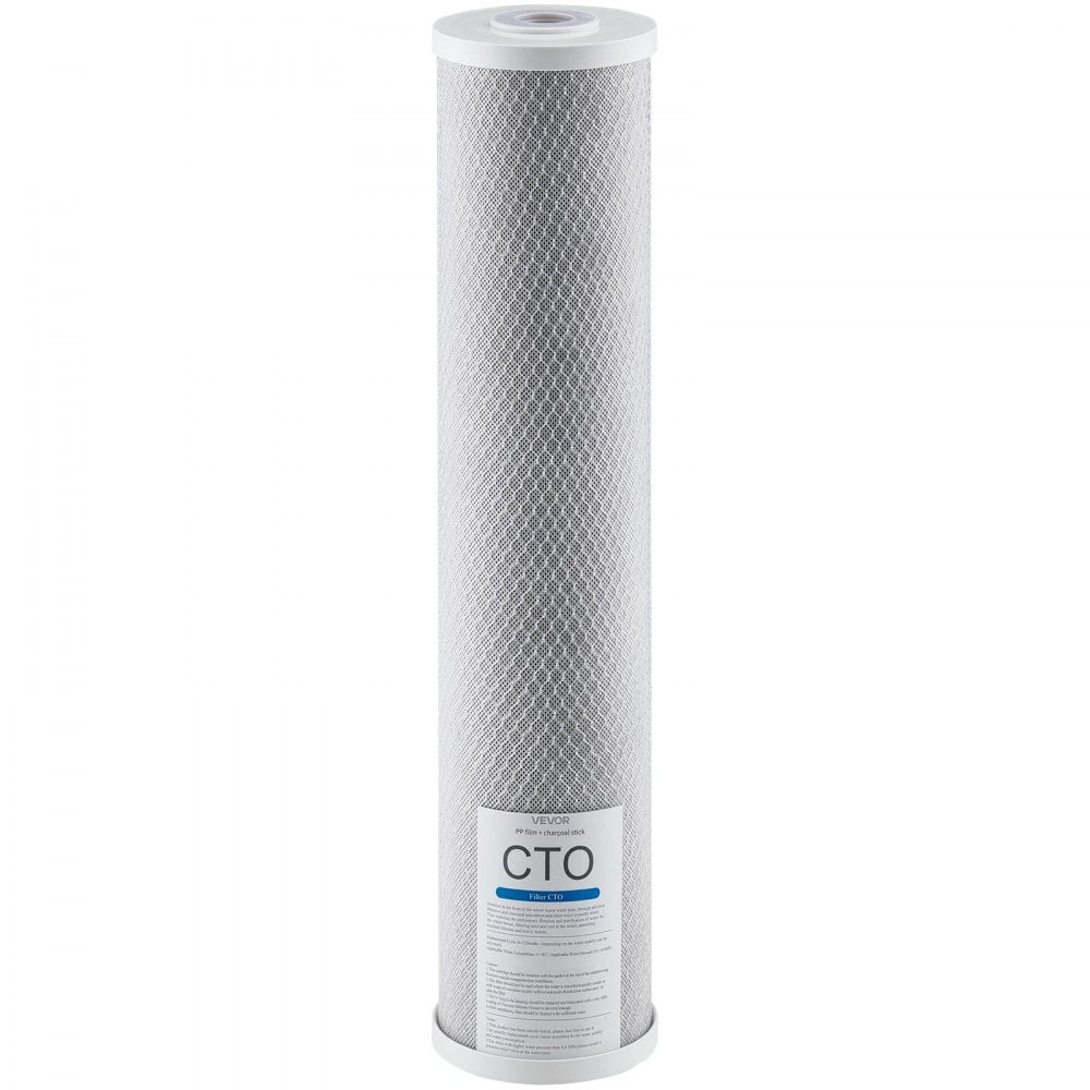 VEVOR Whole House Water Filter Replacement Cartridge, 4.5" x 20" CTO Carbon Block, Replacement Filter for 3-Stage Whole Home Water Filtration System, Reduce Chlorine, Bad Taste, Odor