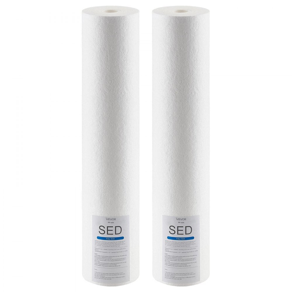 VEVOR Whole House Water Filter Replacement Cartridge, 4.5" x 20" Polypropylene Sediment Filter for 3-Stage Whole Home Water Filtration System, Reduce Sand, Rust, Chlorine, Bad Taste, Odor