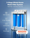 VEVOR 3-Stage Whole House Water Filter System - 100,000 gallon filtration highlight