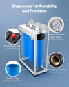 VEVOR durability details: pressure gauges, pressure relief valve, double O-rings, 1" NPT brass thread