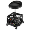 VEVOR Rolling Shop Stool, Pneumatic Garage Seat/Work Stool with 300 lbs Capacity, Adjustable Height Roller Creeper Seat, 360° Swivel Padded Workshop Stool with Casters, for Garage, Shop & Auto Repair