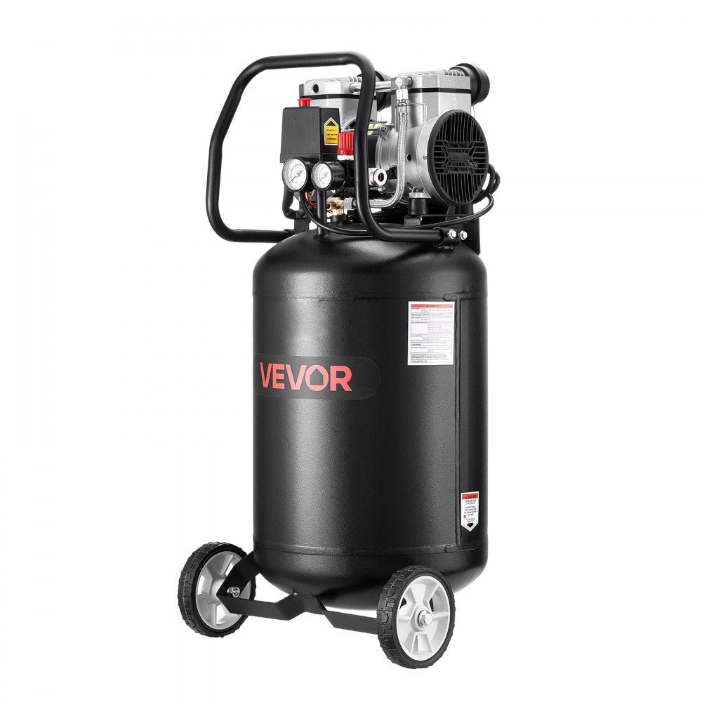 VEVOR 10-Gallon Air Compressor, 2HP 4.8 SCFM at 90PSI, Max 125PSI Pressure Oil-Free Air Compressor Tank, Portable on Wheels for Auto Repair, Tire Inflation, Spray Painting, Woodwork Nailing, 120V