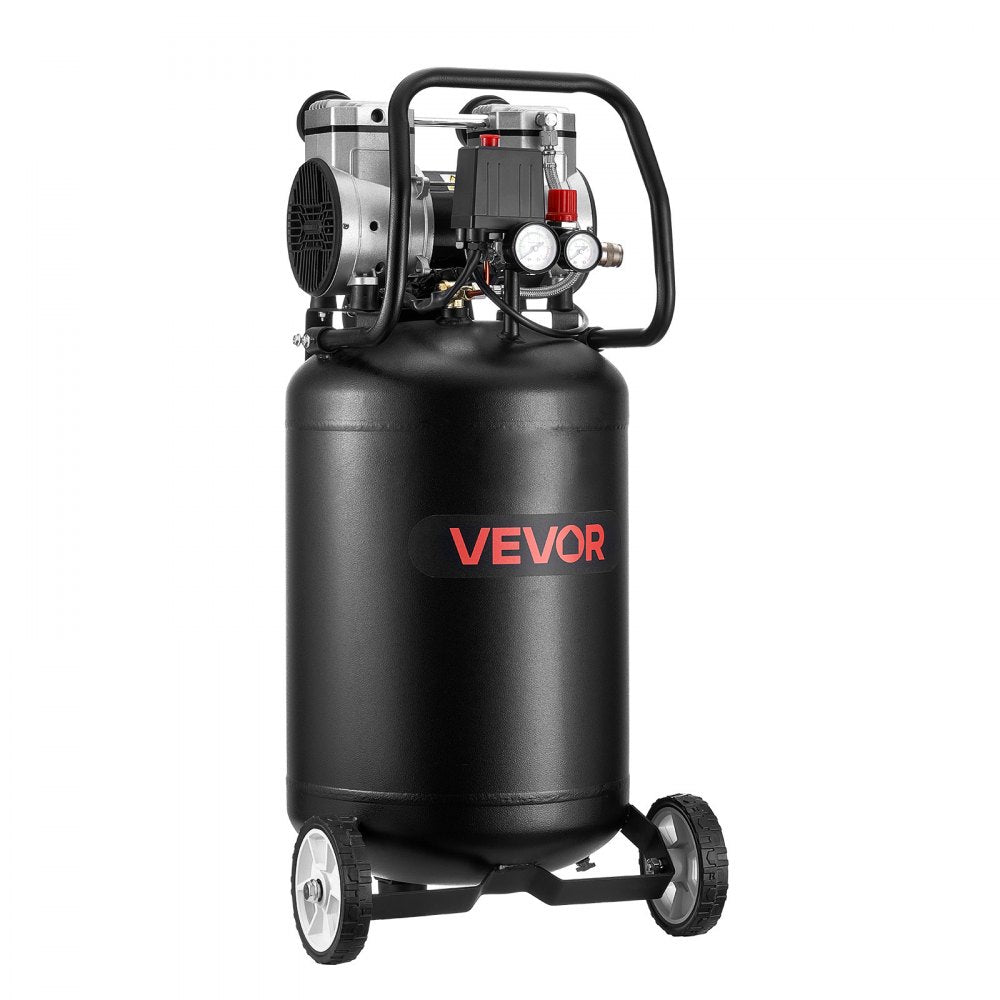 VEVOR 14-Gallon Air Compressor, 2HP 4.3 SCFM at 90PSI, Max 125PSI Pressure Oil-Free Air Compressor Tank, Portable on Wheels for Auto Repair, Tire Inflation, Spray Painting, Woodwork Nailing, 120V