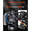 VEVOR 20-Gallon Air Compressor, 2HP 6.5SCFM at 90PSI, Max 135PSI Pressure Oil-Lubricated Air Compressor Tank, Portable on Wheels for Auto Repair, Tire Inflation, Spray Painting, Woodwork Nailing, 120V