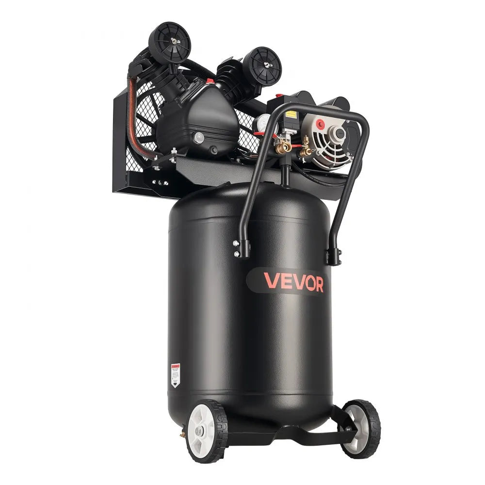 VEVOR 20-Gallon Air Compressor, 2HP 6.5SCFM at 90PSI, Max 135PSI Pressure Oil-Lubricated Air Compressor Tank, Portable on Wheels for Auto Repair, Tire Inflation, Spray Painting, Woodwork Nailing, 120V