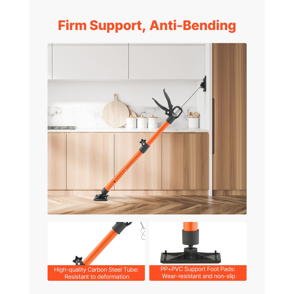 VEVOR Cabinet Jack Support Pole, 2-Pack, 20.8-45.3 Inch Steel Telescopic Quick Support Rod, Adjustable 3rd Hand System up to 154 lbs Capacity for Installing Cabinets, Lifting Drywall, Cargo Bars