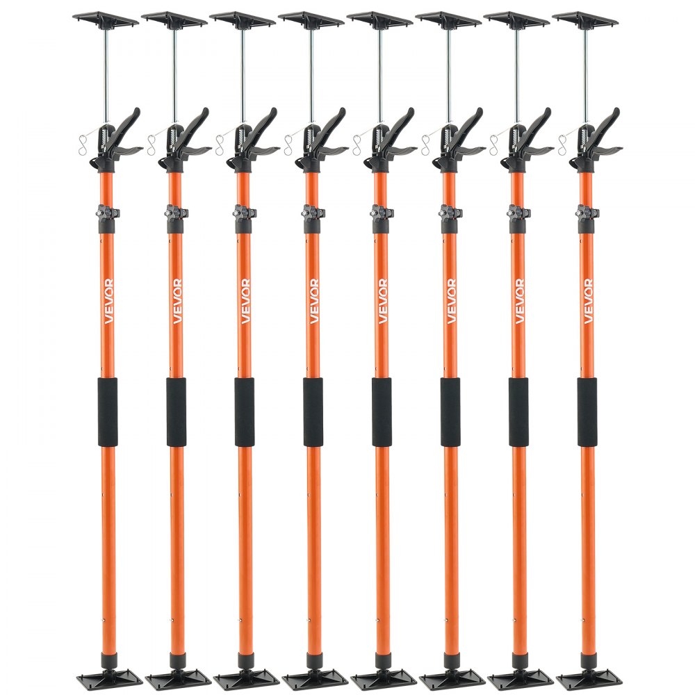 VEVOR Cabinet Jack Support Pole, 8-Pack, 45.7-114.2 Inch Steel Telescopic Quick Support Rod, Adjustable 3rd Hand System up to 154 lbs Capacity for Installing Cabinets, Lifting Drywall, Cargo Bars