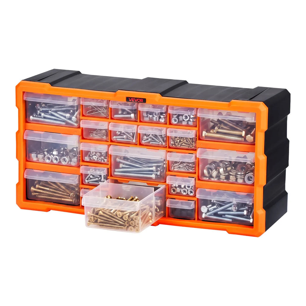 VEVOR 22-Drawer Storage Organizer, Plastic, Drawer Storage Cabinet for Garage Organization, Stackable Small Parts Organizer, Wall-Mounted Toolbox, for Hardware, Beads, Screws, Crafts, Building Bricks