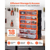 VEVOR 18-Drawer Storage Organizer, Plastic, Drawer Storage Cabinet for Garage Organization, Stackable Small Parts Organizer, Wall-Mounted Toolbox, for Hardware, Beads, Screws, Crafts, Building Bricks