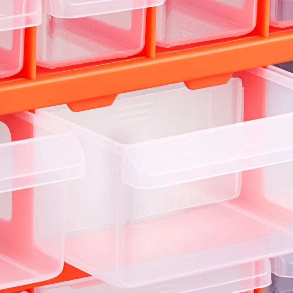 VEVOR 39-Drawer Storage Organizer, Plastic, Drawer Storage Cabinet for Garage Organization, Stackable Small Parts Organizer, Wall-Mounted Toolbox, for Hardware, Beads, Screws, Crafts, Building Bricks