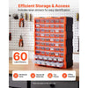 VEVOR 60-Drawer Storage Organizer, Plastic, Drawer Storage Cabinet for Garage Organization, Stackable Small Parts Organizer, Wall-Mounted Toolbox, for Hardware, Beads, Screws, Crafts, Building Bricks