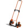 VEVOR Stair Climbing Cart, 120 lbs Stair-Climbing Capacity, Portable Folding Trolley Cart with Telescoping Handle, 6 Wheels and 2 Bungee Cords, Stair Climber Dolly for Home, Groceries, Warehouse