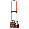 VEVOR Stair Climbing Cart, 120 lbs Stair-Climbing Capacity, Portable Folding Trolley Cart with Telescoping Handle, 6 Wheels and 2 Bungee Cords, Stair Climber Dolly for Home, Groceries, Warehouse