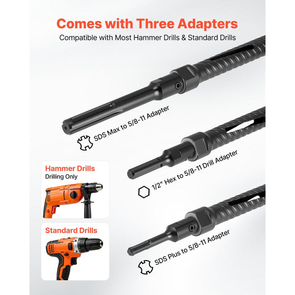 Vevor Core Drill Bit 1" Diamond Dry Coring Bit with 3 Adapters New ...