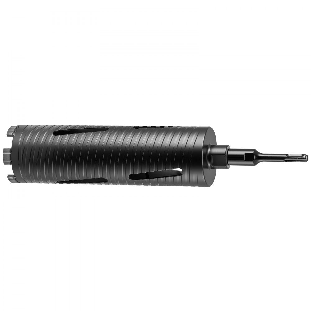 VEVOR Core Drill Bit, 3 inch Diameter, 9-1/2 inch Drilling Depth, 5/8-11 Internal Thread, Diamond Dry Coring Bit with 3 Adapters, Pilot Drill and Hex Wrench, for Concrete, Red Bricks, and Masonry