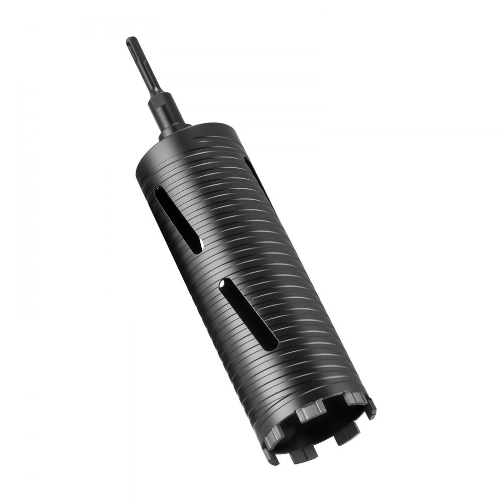 VEVOR Core Drill Bit, 3-1/2 inch Diameter, 9-1/2 inch Drilling Depth, 5/8-11 Internal Thread, Diamond Dry Coring Bit with 3 Adapters, Pilot Drill and Hex Wrench, for Concrete, Red Bricks, and Masonry