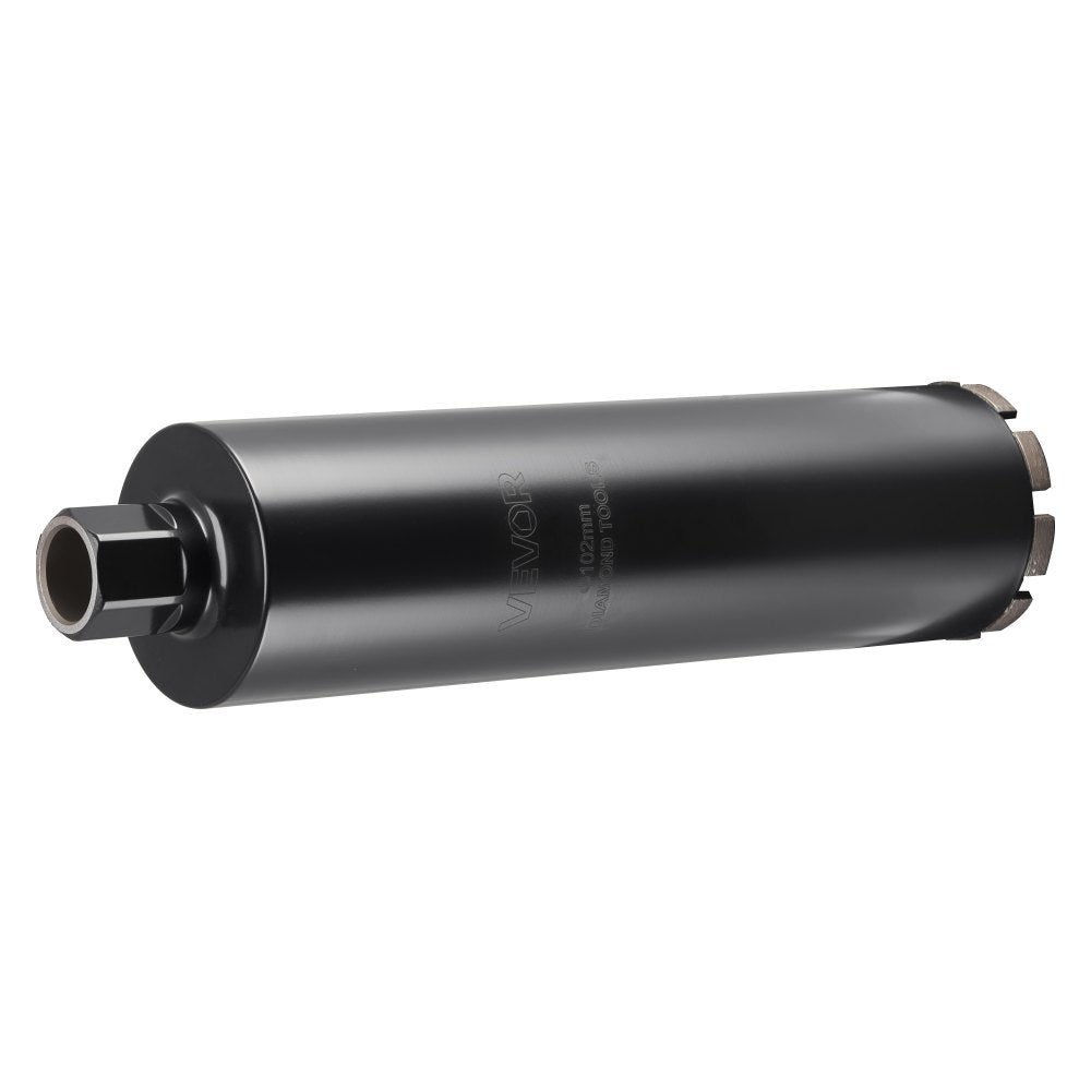 VEVOR Core Drill Bit, 4 inch Diameter, 14 inch Drilling Depth, 1-1/4 in-7 Internal Thread, High-Precision Welding Technology, Wet Diamond Core Bit for Reinforced Concrete, Red Bricks, and Masonry