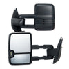 VEVOR Towing Mirrors, Left & Right Pair Set for Chevrolet Silverado (2007-2014)/GMC/Cadillac, Power Heated with Signal Light & LED Driving Light, Manual Telescoping Folding, and Heating Defrost, Black