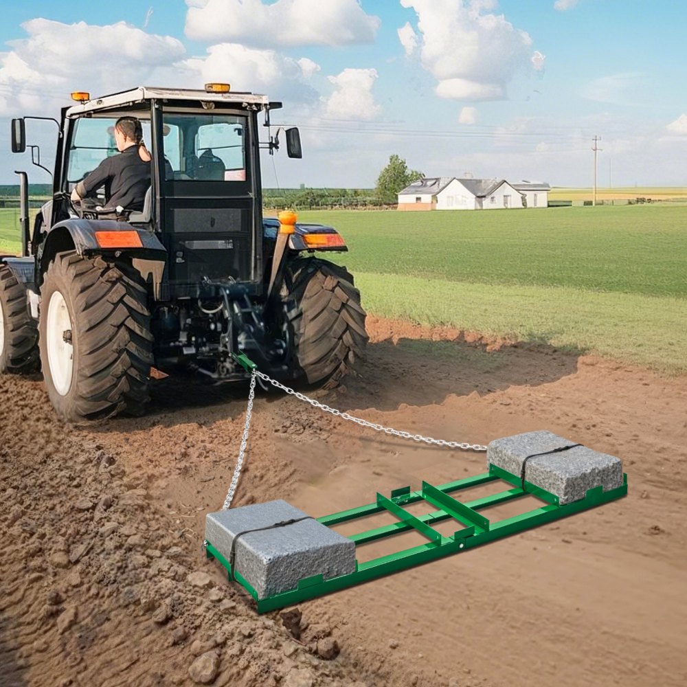 VEVOR Drag Harrow, 6 ft Heavy Duty Tow Behind Drag Harrow with Adjustable Bars & 72 in Chain, Driveway Grader Landscape Rake for ATV, UTV, Tractor, Mower Tow Behind Yard Lawn Leveling Tool
