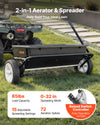 VEVOR tow-behind lawn spreader - angle view