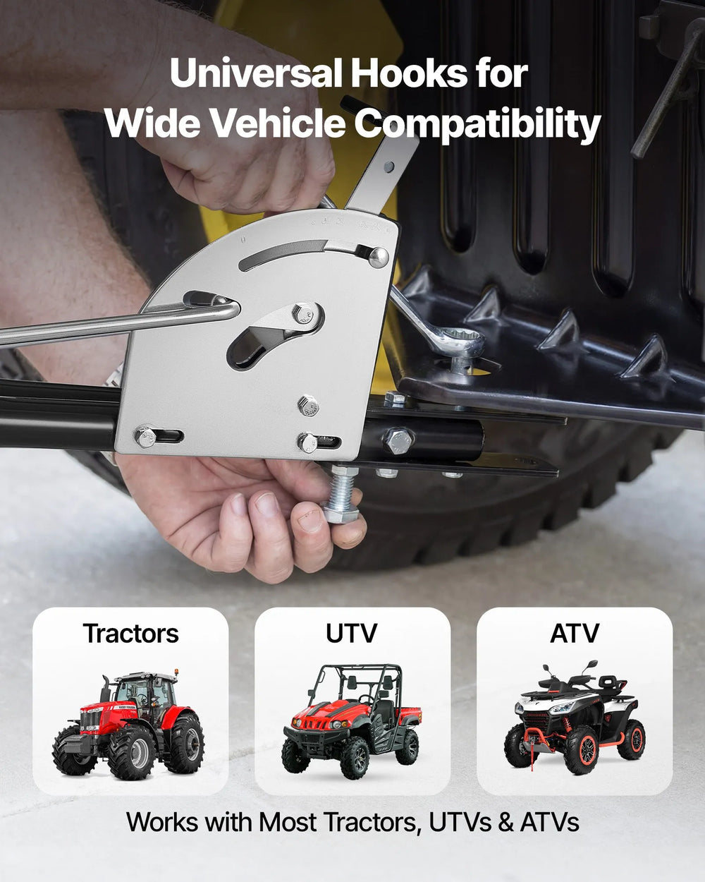 VEVOR tow-behind spreader & aerator - rear/handle detail view