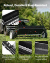 VEVOR tow-behind lawn spreader - hopper and frame detail