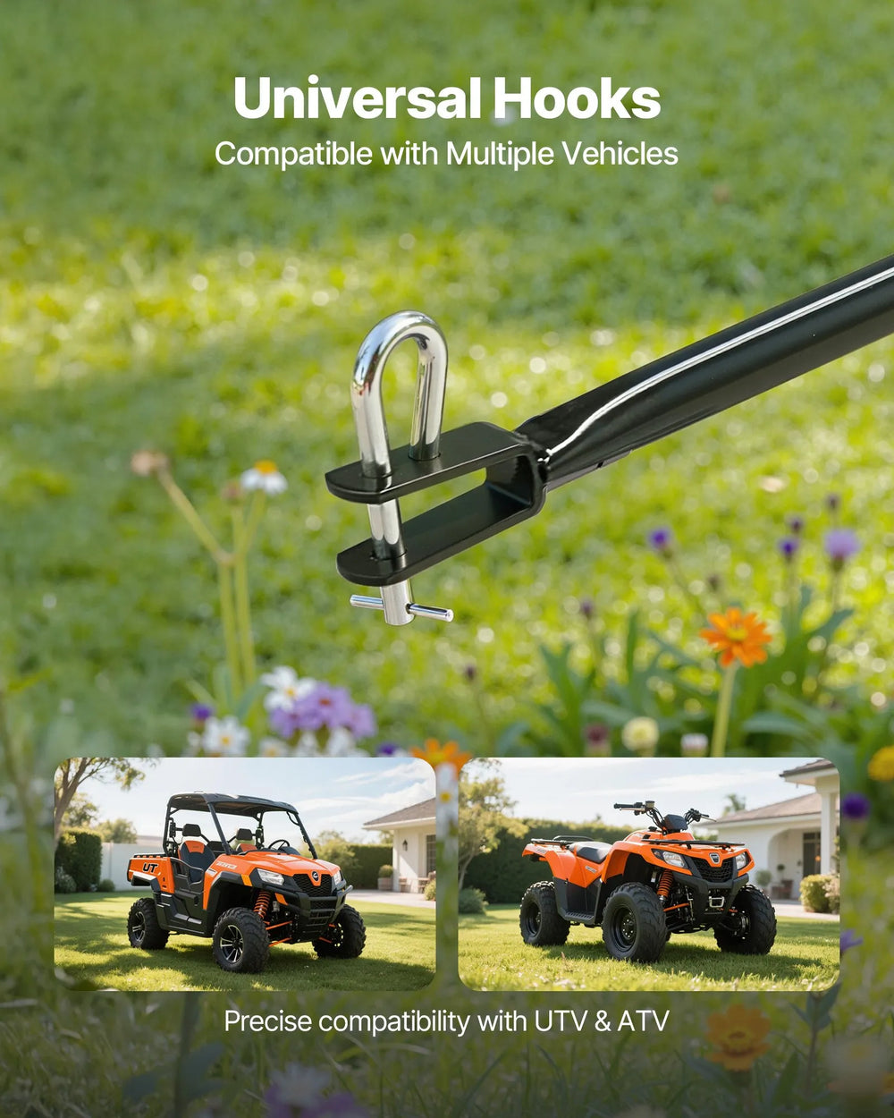 VEVOR Towable Broadcast Spreader, 130LBS Capacity, Tow-Behind Push Spreader with 13 in Tires, 15 Adjustable Setting & 9.8 ft Spreading Width, Lawn Spreaders for Seed, Fertilizer, Salt, Ice Melt