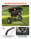 VEVOR Towable Broadcast Spreader, 130LBS Capacity, Tow-Behind Push Spreader with 13 in Tires, 15 Adjustable Setting & 9.8 ft Spreading Width, Lawn Spreaders for Seed, Fertilizer, Salt, Ice Melt