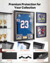 VEVOR Jersey Frame Display Case, 36.4 x 28.3 x 1.5 in, Wooden Sport Jersey Shadow Box with 98% UV Protection PC Panel and Hanger, Magnetic Lock, for Baseball Basketball Football Hockey Shirt Uniform