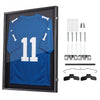 VEVOR Jersey Frame Display Case, 36.4 x 28.3 x 1.5 in, Wooden Sport Jersey Shadow Box with 98% UV Protection PC Panel and Hanger, Magnetic Lock, for Baseball Basketball Football Hockey Shirt Uniform
