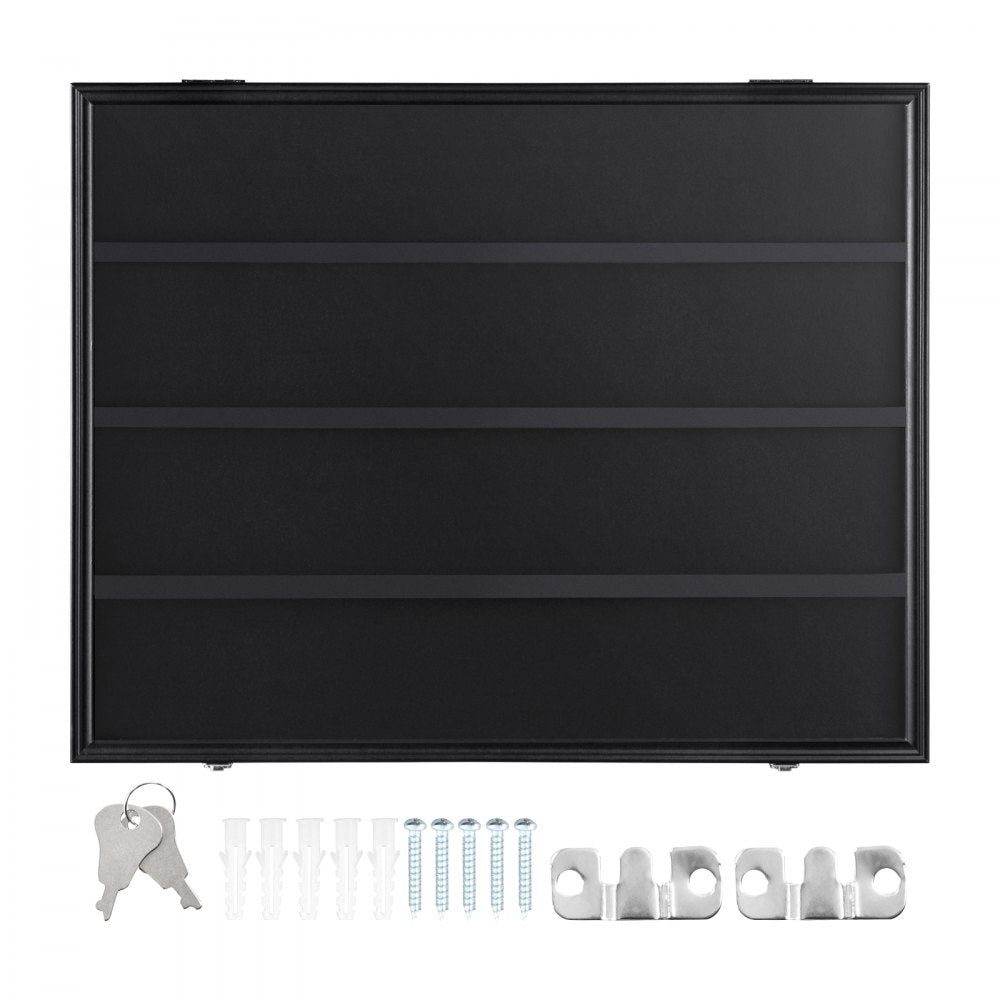 VEVOR 36 Graded Sports Card Display Case, 30.5x24.3x2.1 in, Baseball Card Display Frame with 98% UV Protection Clear View PC Glass, Lockable Wall Cabinet for Football Basketball Hockey Trading Card