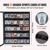 VEVOR 35 Graded Sports Card Display Case, 24.3x30.5x2.1 in, Baseball Card Display Frame with 98% UV Protection Clear View PC Glass, Lockable Wall Cabinet for Football Basketball Hockey Trading Card