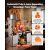 VEVOR Commercial Orange Juicer Machine, 120W Electric Automatic Orange Squeezer, Lemon Citrus Pomegranates Extractor for 20 per Minute, Stainless Steel, with Water Tap, Peels Collecting Bucket