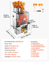 VEVOR Commercial Orange Juicer Machine, 120W Electric Automatic Orange Squeezer, Lemon Citrus Pomegranates Extractor for 20 per Minute, Stainless Steel, with Water Tap, Peels Collecting Bucket
