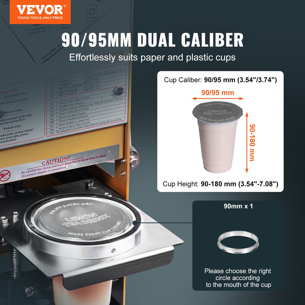 VEVOR Fully Automatic Cup Sealing Machine (Gold) - feature image 1