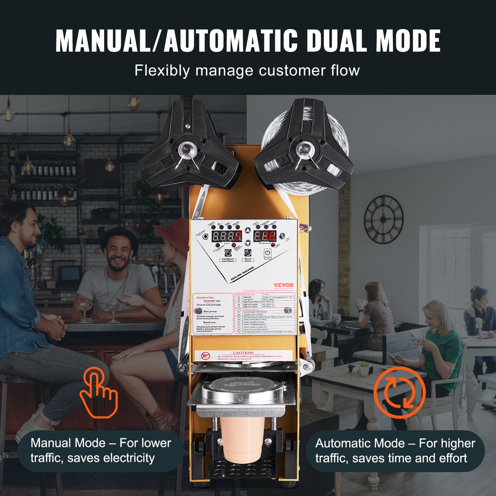VEVOR Fully Automatic Cup Sealing Machine (Gold) - feature image 3