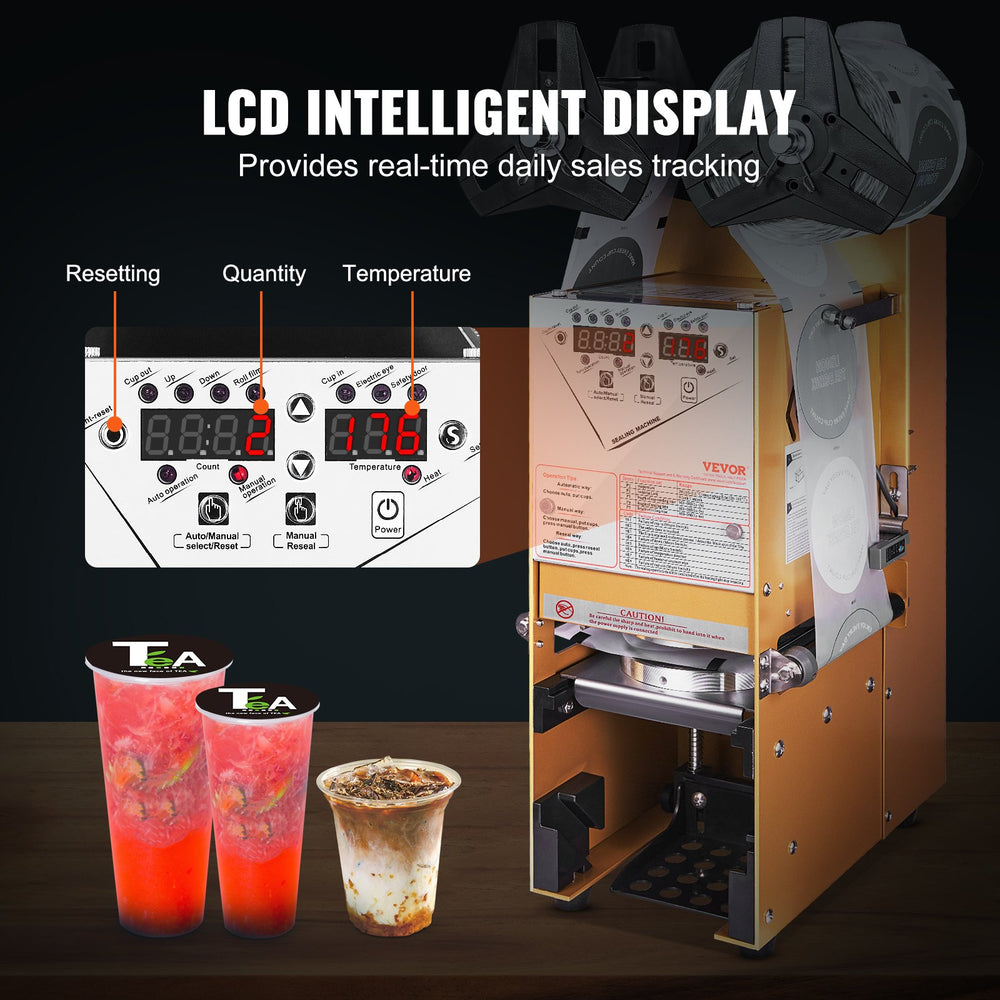 VEVOR Fully Automatic Cup Sealing Machine (Gold) - feature image 4