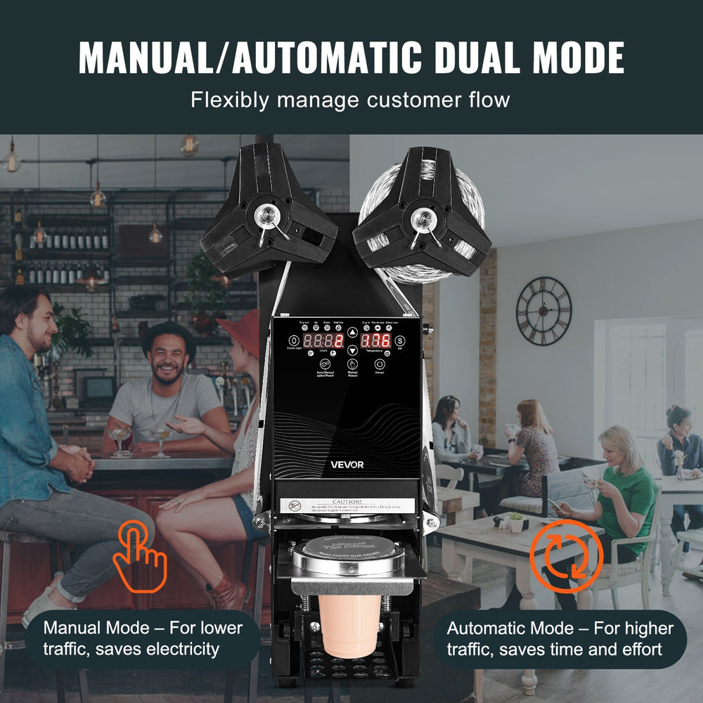 VEVOR cup sealer machine manual/automatic dual mode graphic