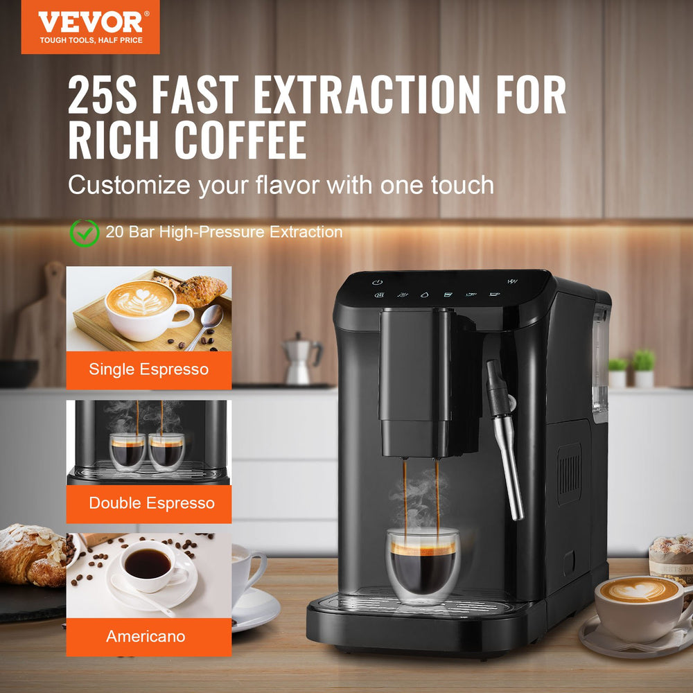 VEVOR Automatic Espresso Machine - 25s fast extraction, 20 bar high-pressure extraction