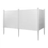 VEVOR 3 Panels Outdoor Privacy Screen, 50 x 50 in Air Conditioner Fence with 27.6 in Ground Stakes, Pool Equipment Enclosure, Horizontal Vinyl Privacy Fence, Ideal for Trash Can and A/C Units, White