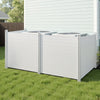VEVOR 4 Panels Outdoor Privacy Screen, 50 x 50 in Air Conditioner Fence with 27.6 in Ground Stakes, Pool Equipment Enclosure, Horizontal Vinyl Privacy Fence, Ideal for Trash Can and A/C Units, White