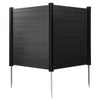 VEVOR 2 Panels Outdoor Privacy Screen, 48 x 48 in Air Conditioner Fence with 27.6 in Ground Stakes, Pool Equipment Enclosure, Horizontal Vinyl Privacy Fence, Ideal for Trash Can and A/C Units, Black
