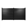 VEVOR 2 Panels Outdoor Privacy Screen, 48 x 48 in Air Conditioner Fence with 27.6 in Ground Stakes, Pool Equipment Enclosure, Horizontal Vinyl Privacy Fence, Ideal for Trash Can and A/C Units, Black