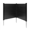 VEVOR 2 Panels Outdoor Privacy Screen, 48 x 48 in Air Conditioner Fence with 27.6 in Ground Stakes, Pool Equipment Enclosure, Horizontal Vinyl Privacy Fence, Ideal for Trash Can and A/C Units, Black