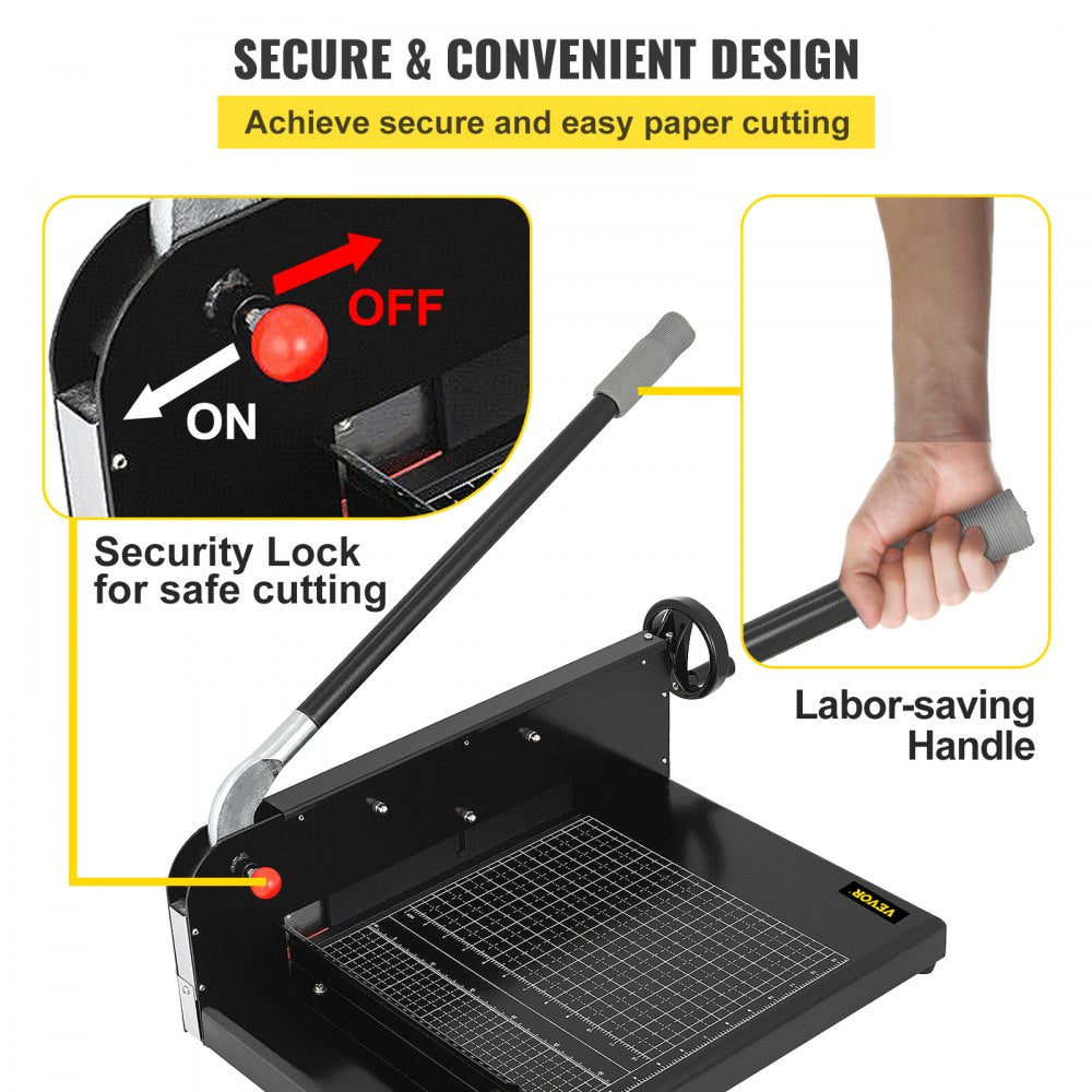 VEVOR Paper Cutter 12Inch A4 Commercial Heavy Duty Paper Cutter 300 Sheets 45HRC Hardness Stack Cutter Metal Base Desktop Stack Cutter for Home Office (A4)