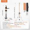 VEVOR Laser Level Tripod, 1/4"-20 & 5/8"-11 Thread Mount, 40.94-133.85 inch Height Adjustment with Level Bubble & Heavy-duty Stand, Extendable Pole Lightweight Aluminum Tripod for Laser Scanner